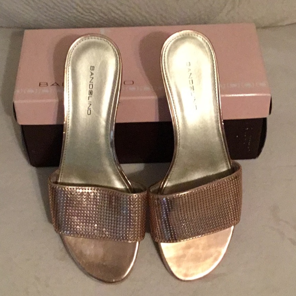 Bandolier.  Rose Gold.  Size US 9M. Sandal.